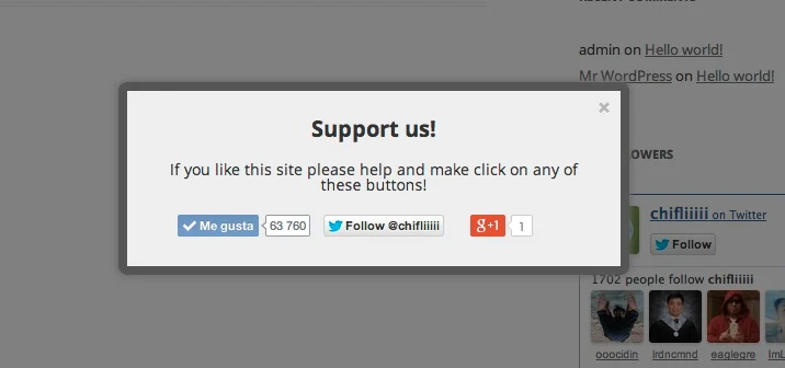 Beispiel für ein WordPress-Plugin für Popups.