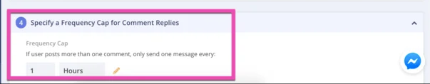Legen Sie eine Häufigkeitsbegrenzung dafür fest, wie oft Ihr Facebook-Autoresponder Benutzern Nachrichten senden kann