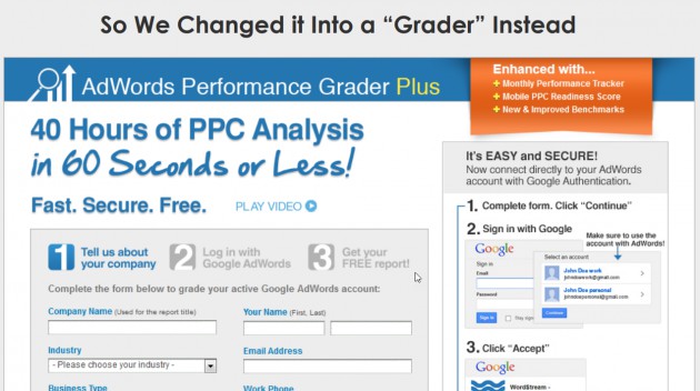 strategi pemasaran pertumbuhan - rekayasa sebagai pemasaran - adwords grader