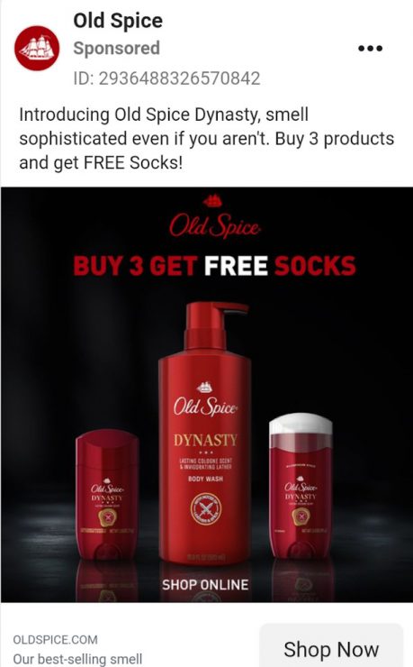 Old Spice “By 3 Get Free Socks” 廣告