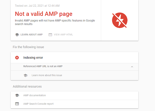 AMP Test Example