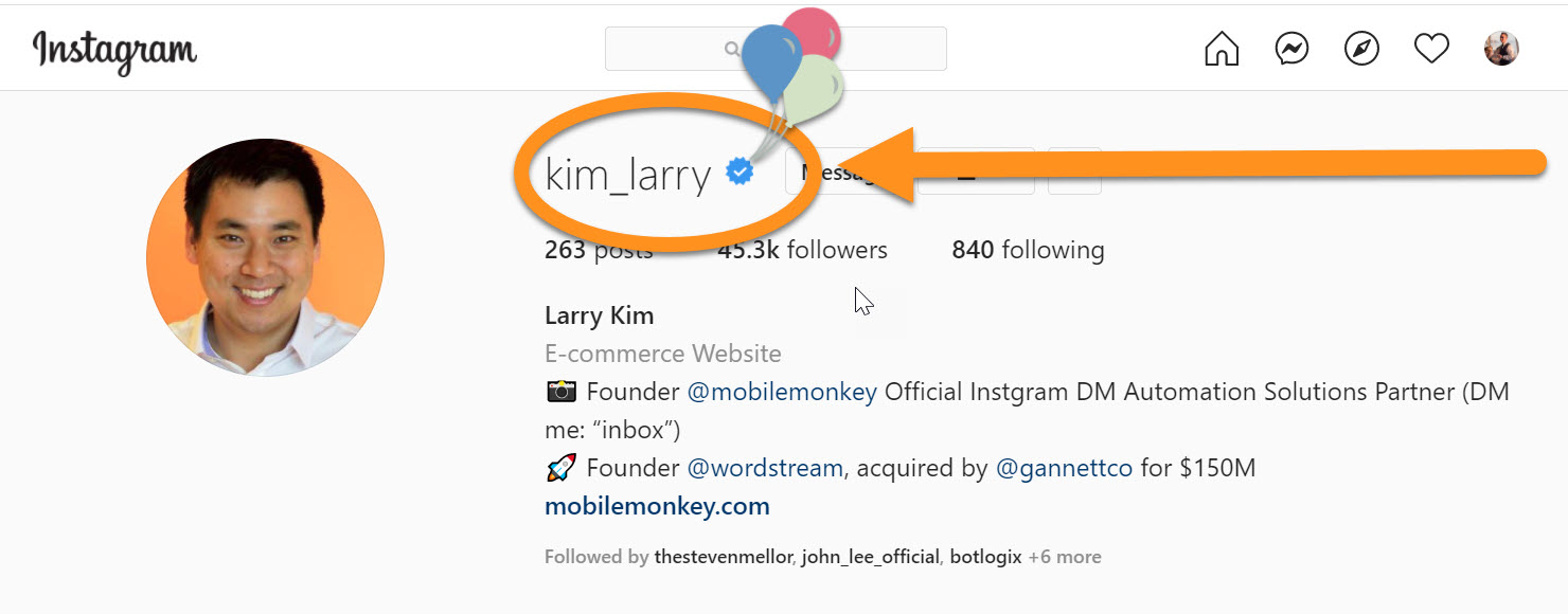 cómo ser verificado en Instagram: la marca de verificación azul de Larry Kim