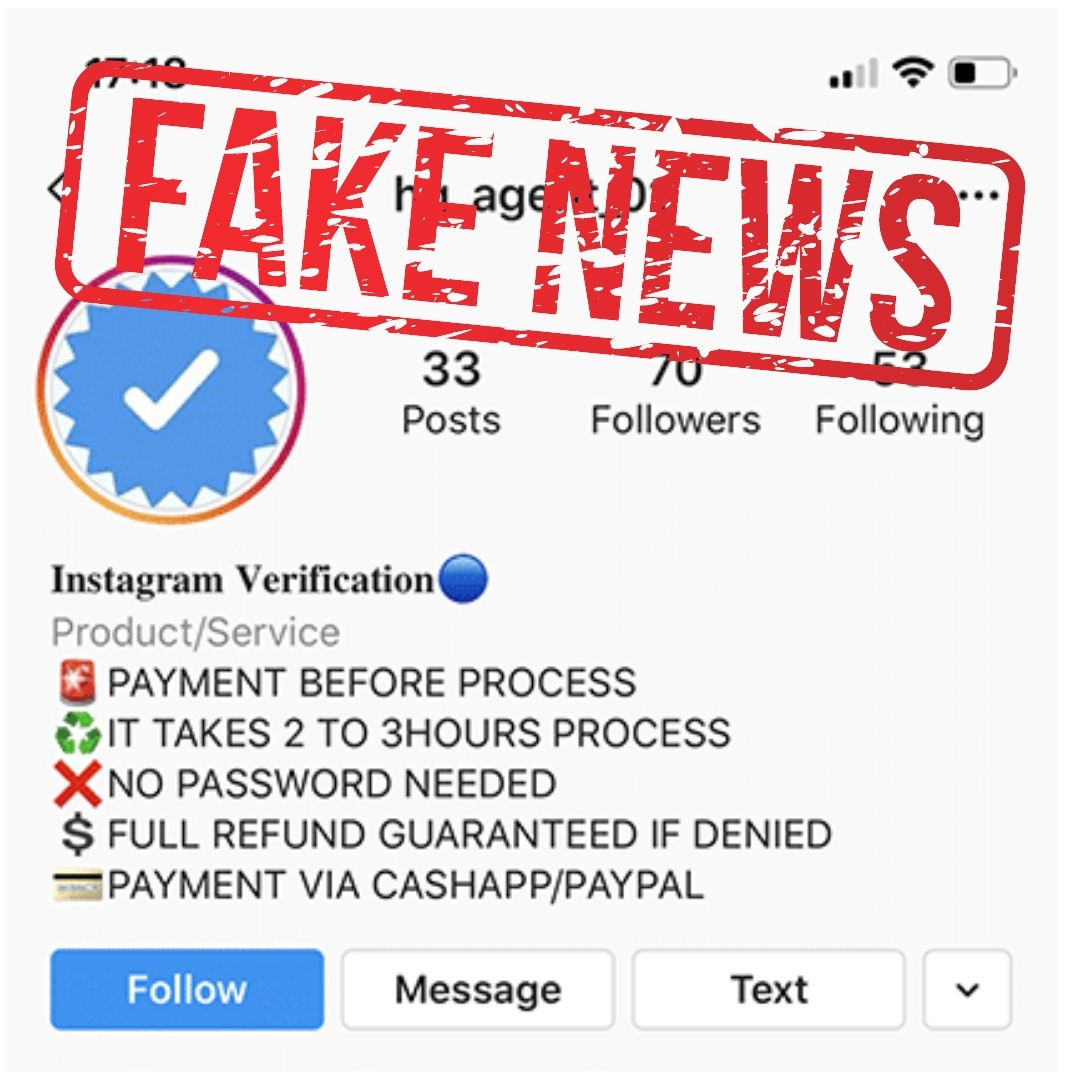 Estafas de verificación de Instagram