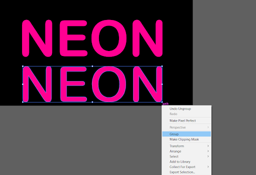 Como criar efeito de texto neon no Illustrator 3