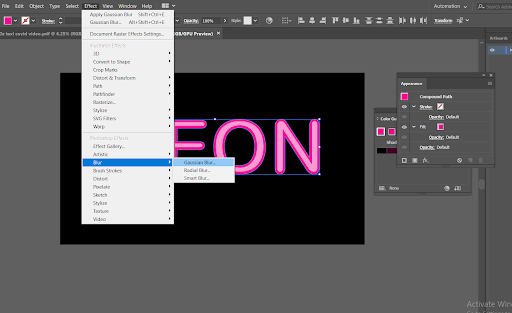 Como criar efeito de texto neon no Illustrator 5