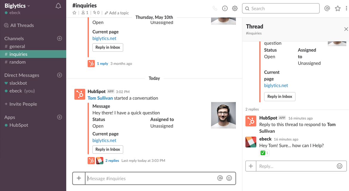 Chat dal vivo di HubSpot