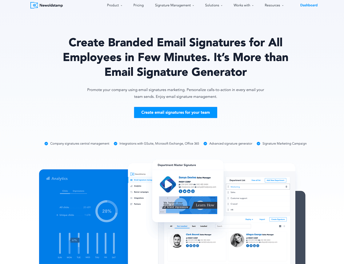 Bir e-posta imza oluşturucu olan Newoldstamp ile markalı e-posta imzaları oluşturun