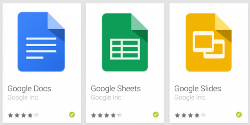 Documents Google, feuilles de calcul, diapositives