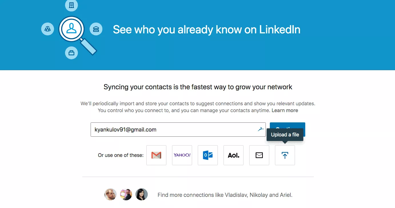 Importar contactos de LinkedIn