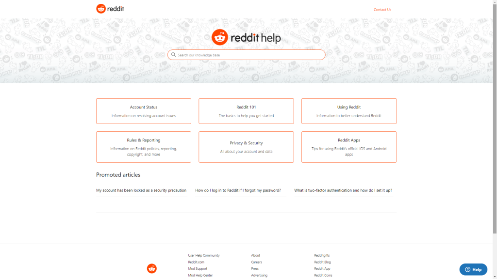 reddit 幫助中心