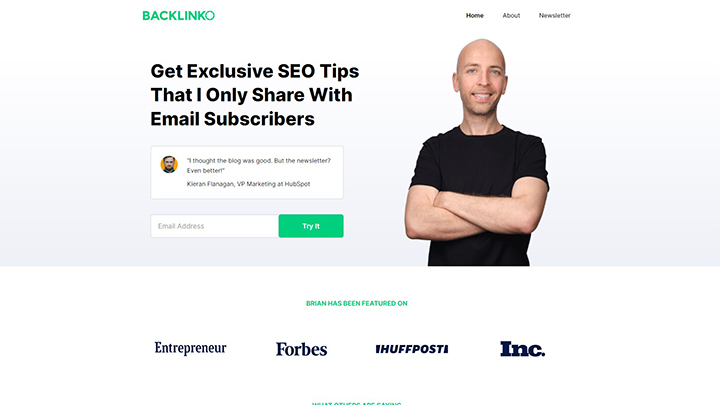 Backlinko-Landingpage