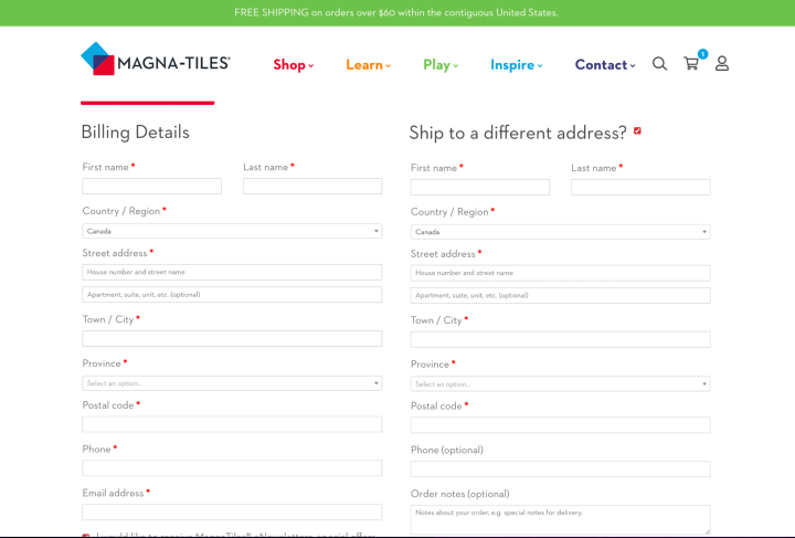 Optimice su pago para su marca. Si tiene muchas compras de regalos, facilítelo a los clientes con dos campos de dirección predeterminados.