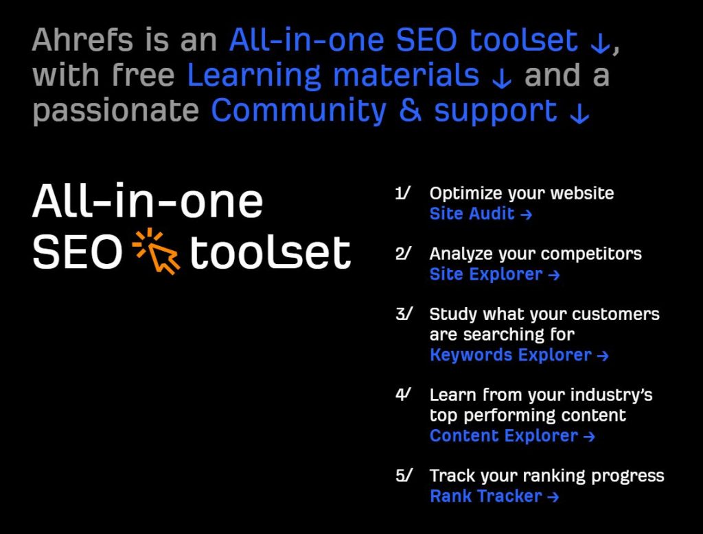 ahrefs SEO 키워드 조사 도구