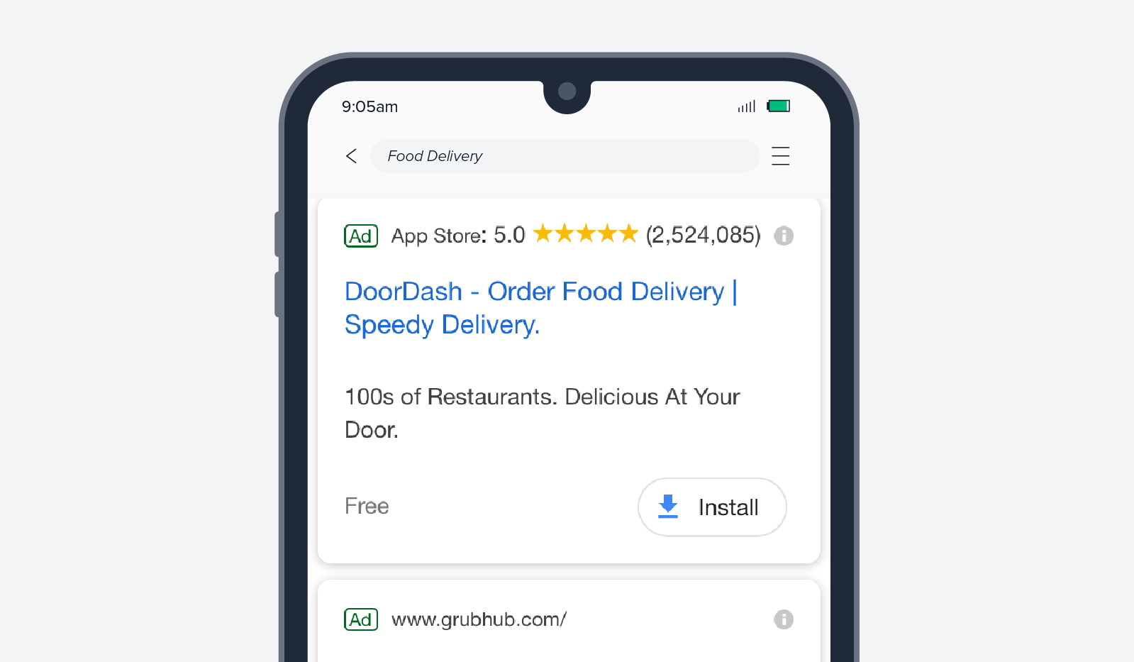 DoorDash-App-Installationsanzeige