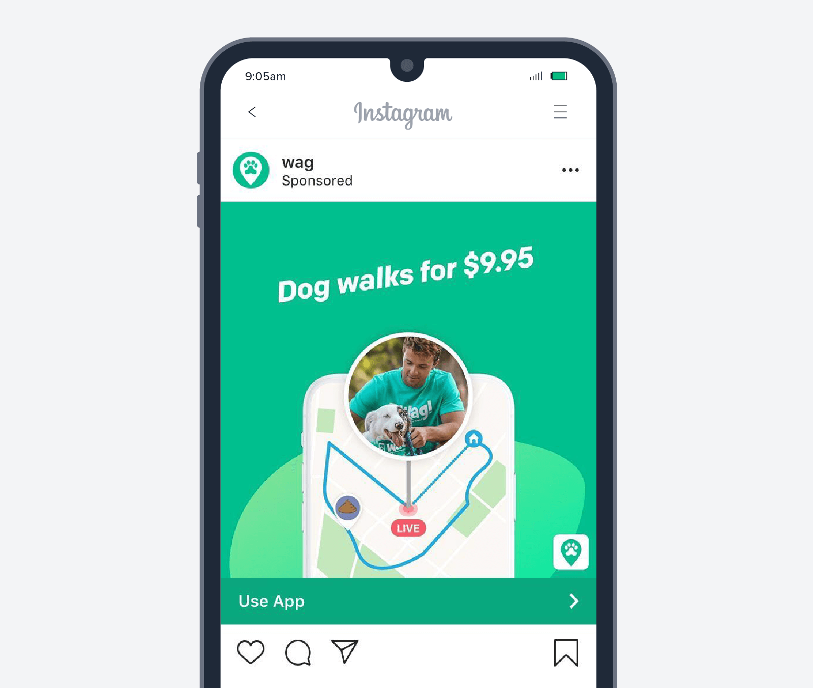 Wag App-Installationsanzeige