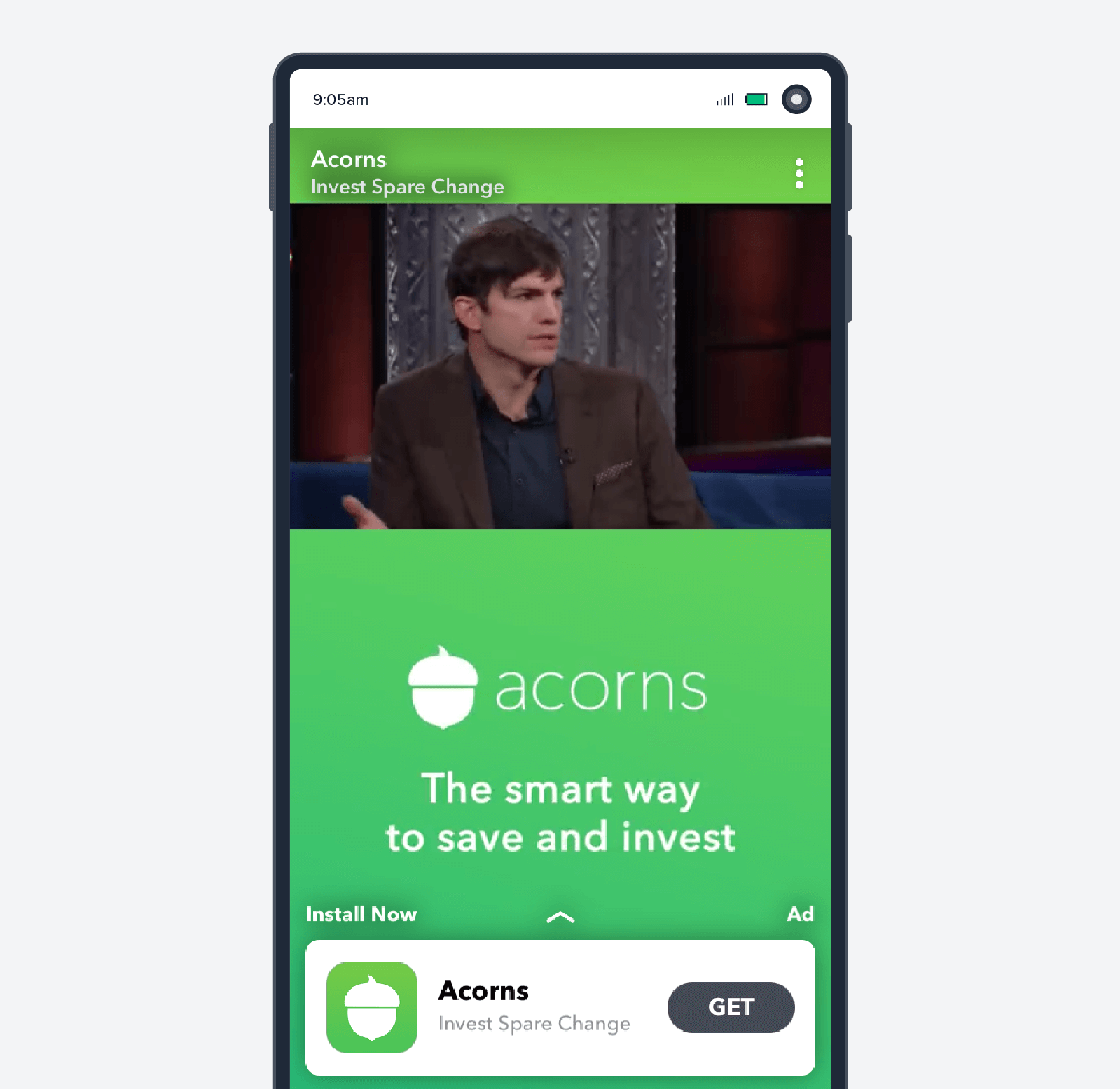 Acorns Handy-Anzeige