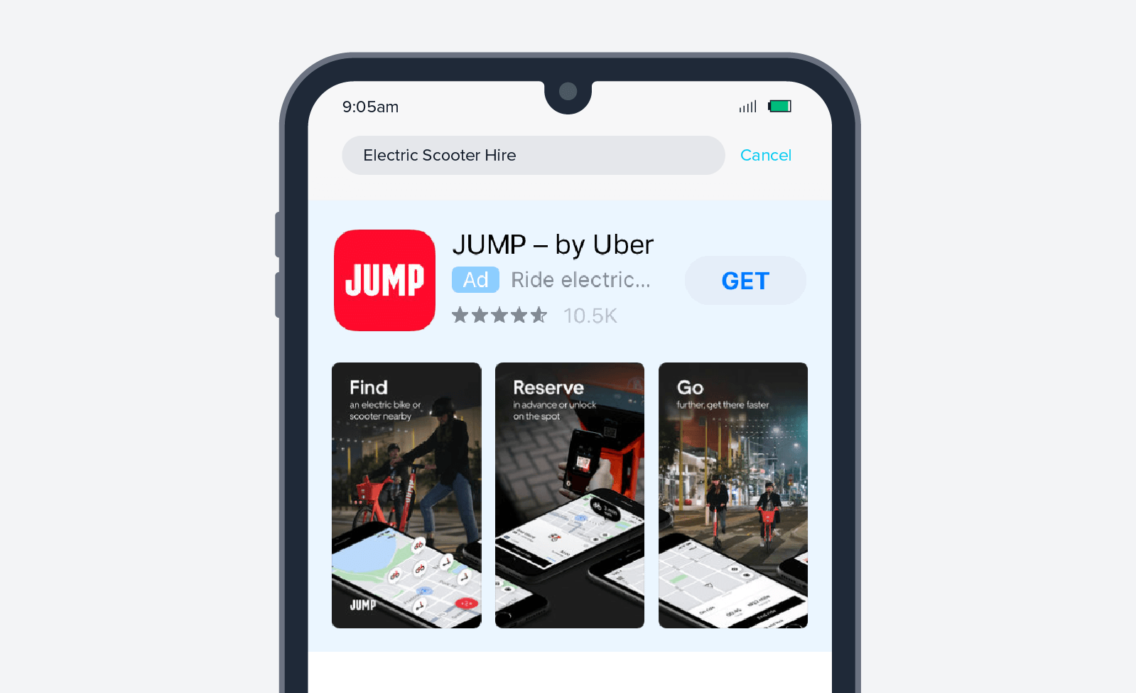 Jump-App-Installationsanzeige