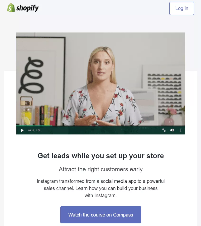 E-mail wprowadzający Shopify