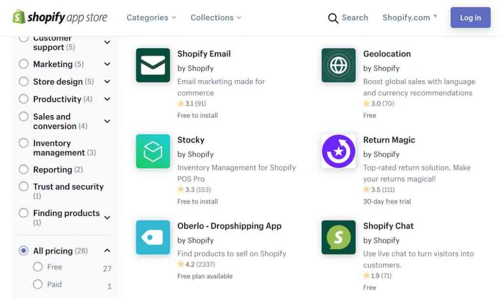 Apps da Shopify