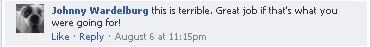 "Great job if that is what you were going for" - Yahoo! Facebook comment