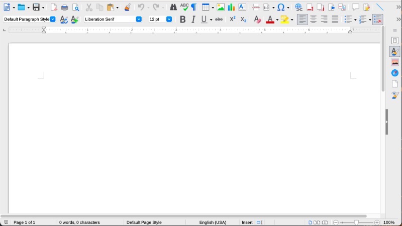 LibreOffice Writer'da boş belge