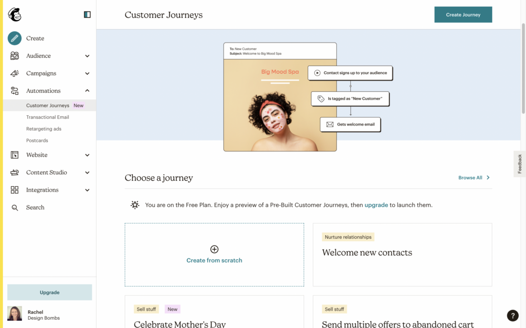 MAilChimp customer journeys