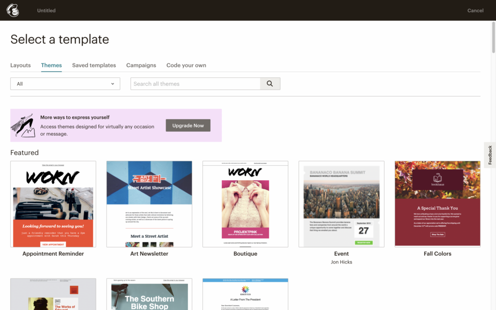 MailChimp templates