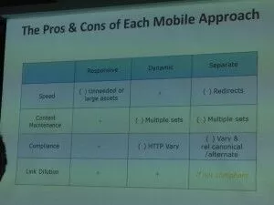 diapositive smx sur les avantages et les inconvénients de l'approche de recherche mobile