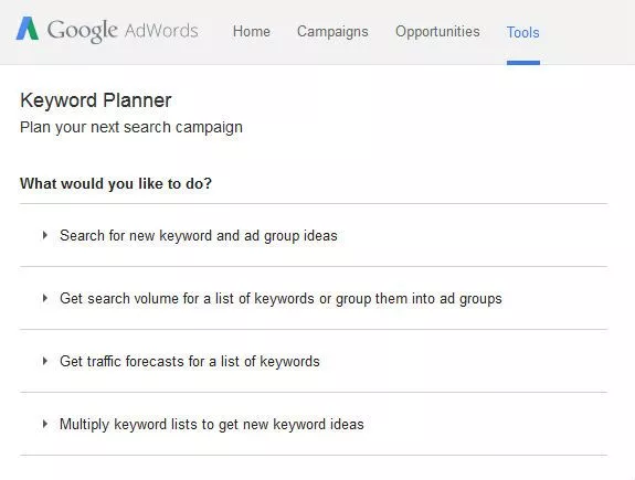 adwords anahtar kelime planlayıcı başlangıç