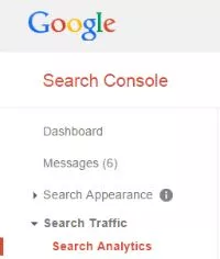 Search Console-Menü