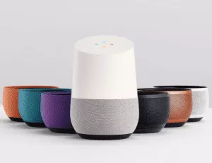 Yedi renkte Google Home üsleri.