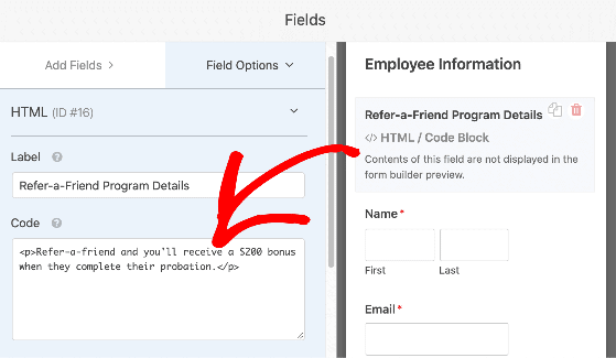 WPForms refer a friend form