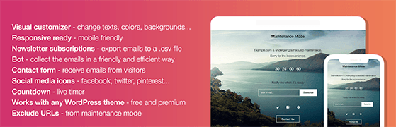 wp maintenance mode plugin