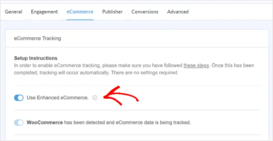 Use enhanced ecommerce in MonsterInsights