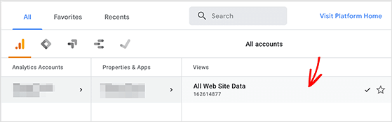 Choose a Google Analytics property