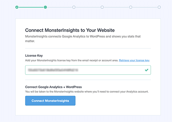 Enter your monsterinsights license key