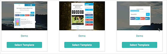 Upviral widget templates