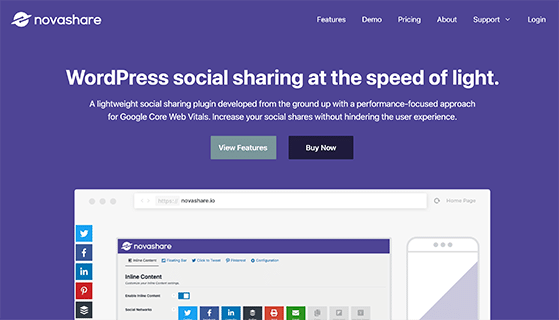 Novashare WordPress social media plugin