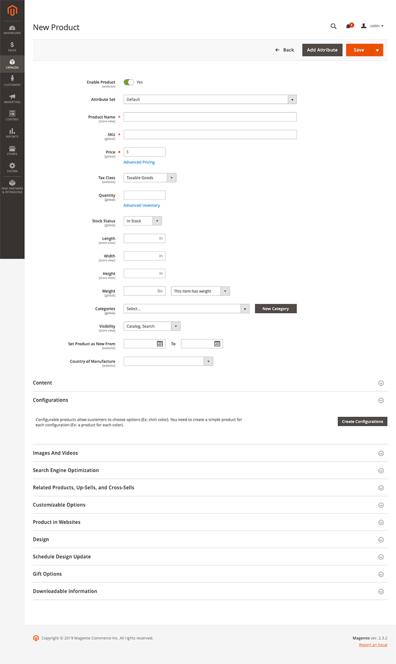 Hinzufügen eines neuen Produkts in Magento