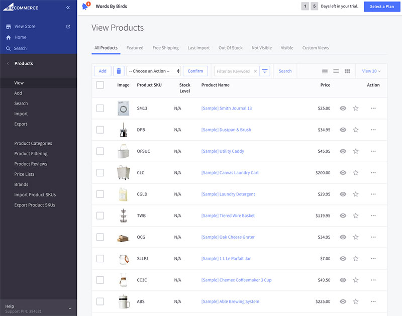 View products in BigCommerce