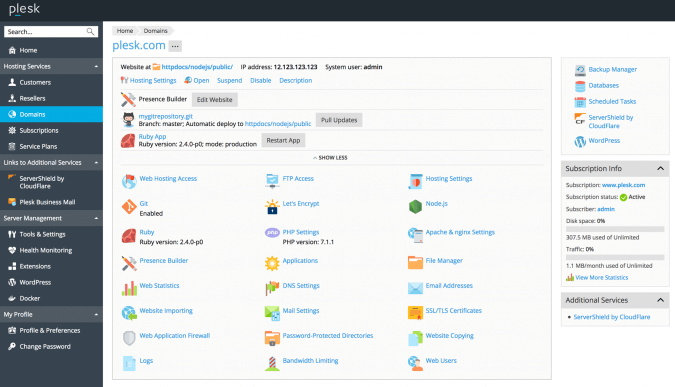 Plesk – cPanel-Alternative