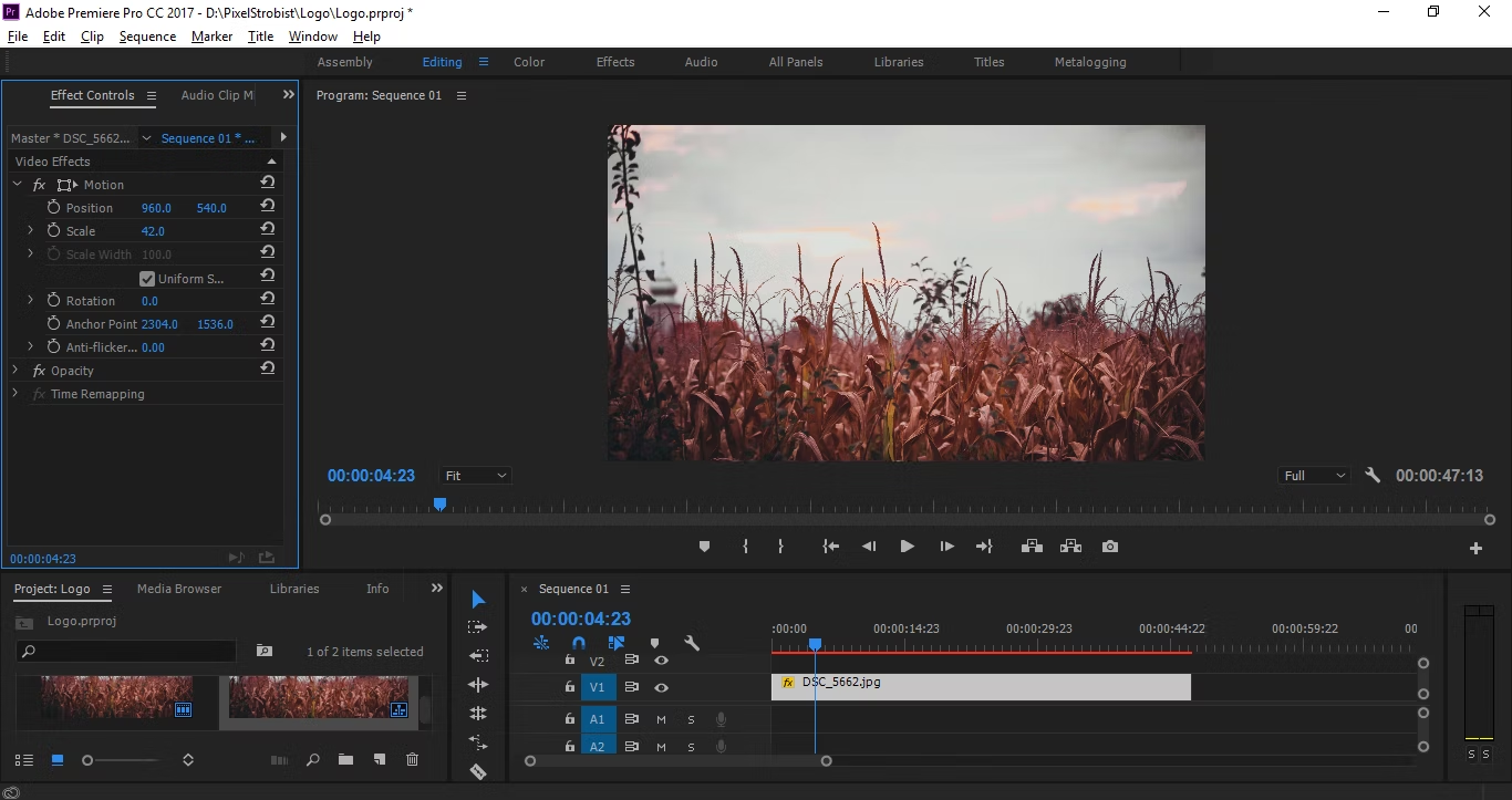 AdobePremiereProのビデオにオーディオファイルを追加する