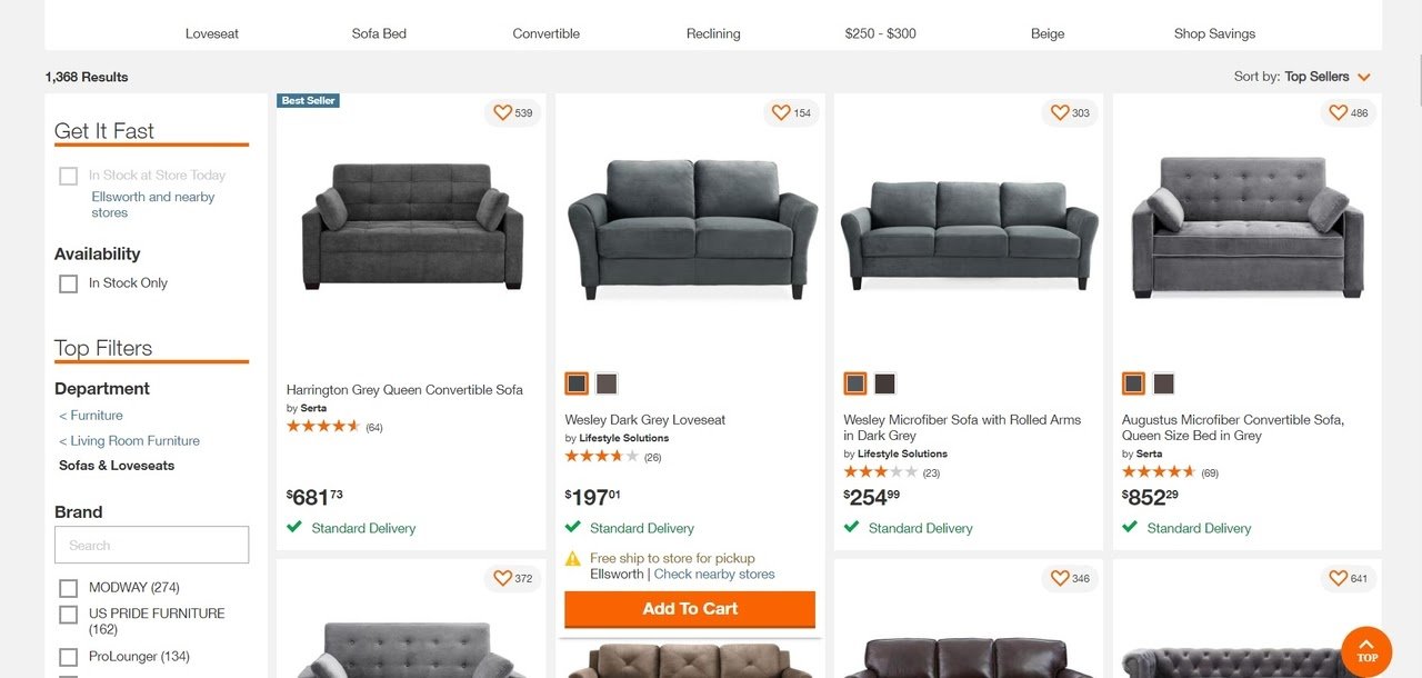 Home Depot - meilleures pratiques ux