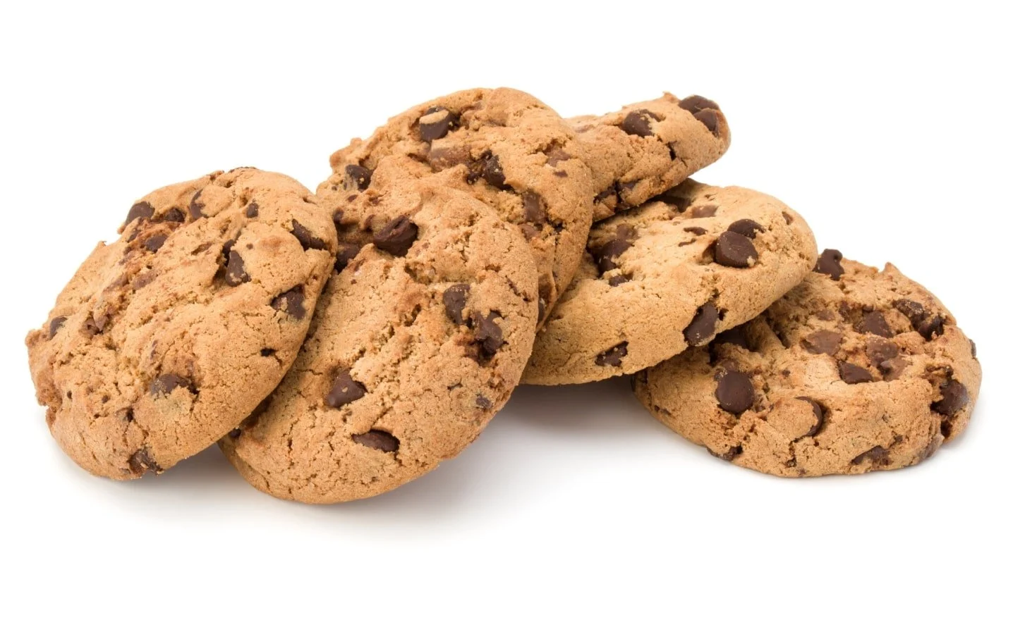 5 cookies aux pépites de chocolat représentant les cookies du site Web sur la rubrique de ce que sont les cookies