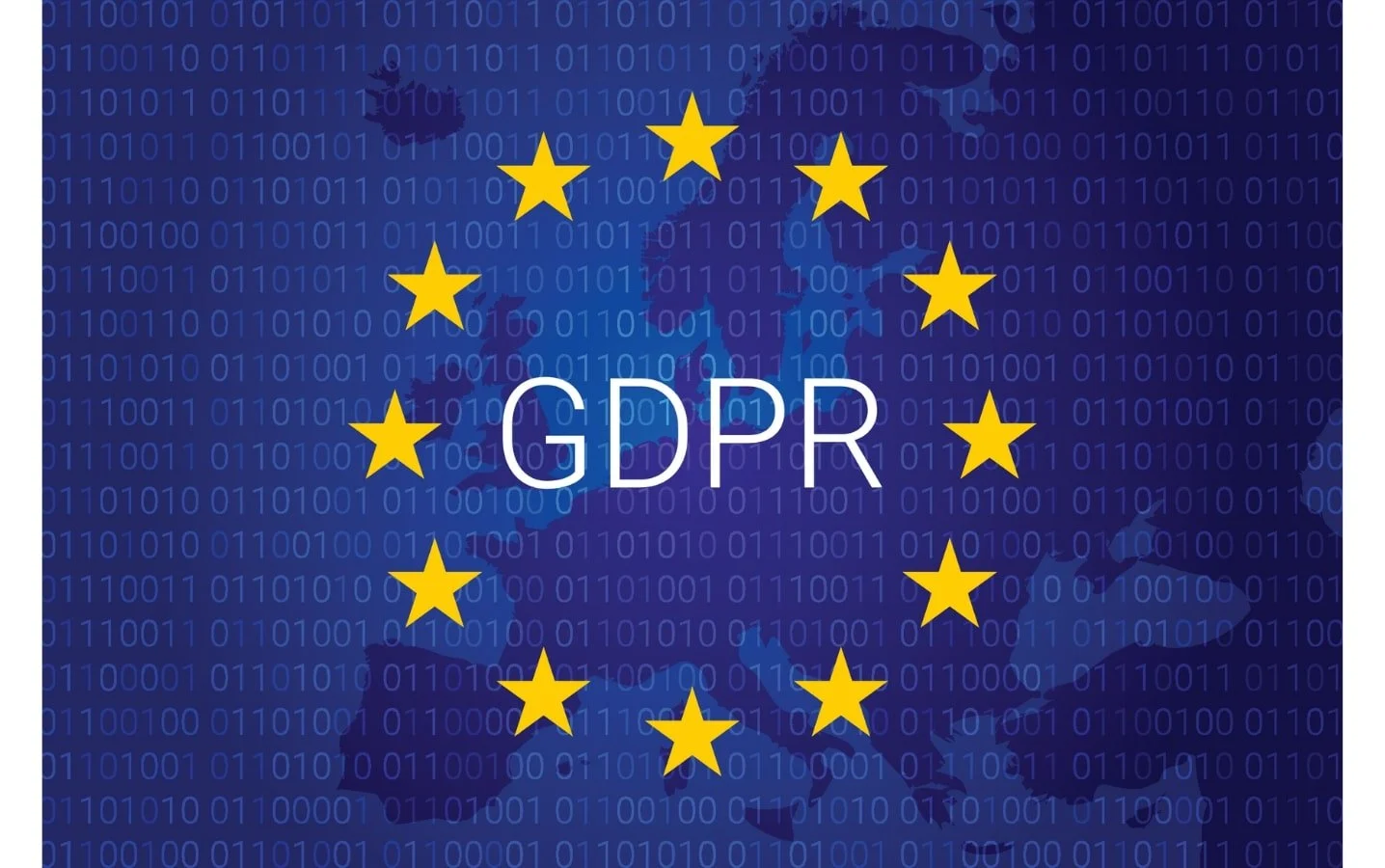 GDPR Genel Veri Koruma Yönetmeliği bir daire içinde 12 yıldız