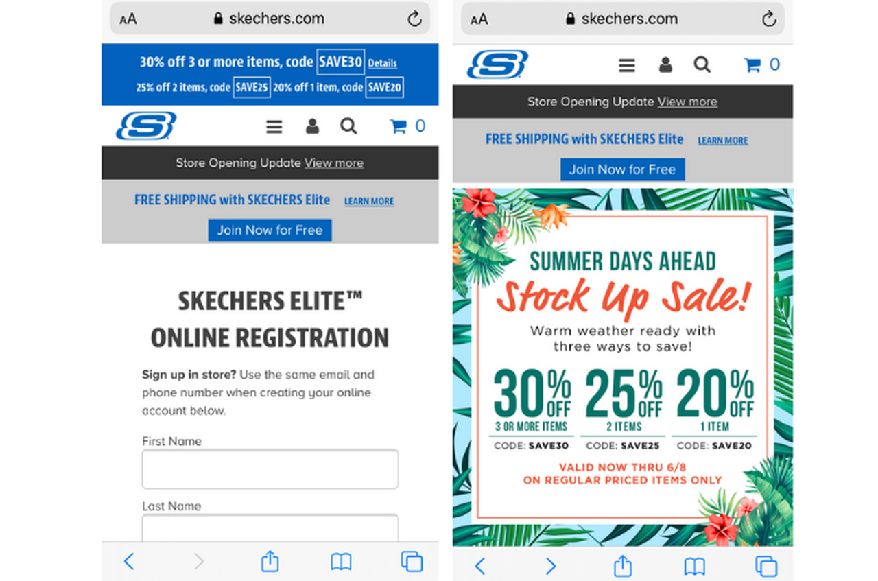 المنبثقة Skechers المحمول