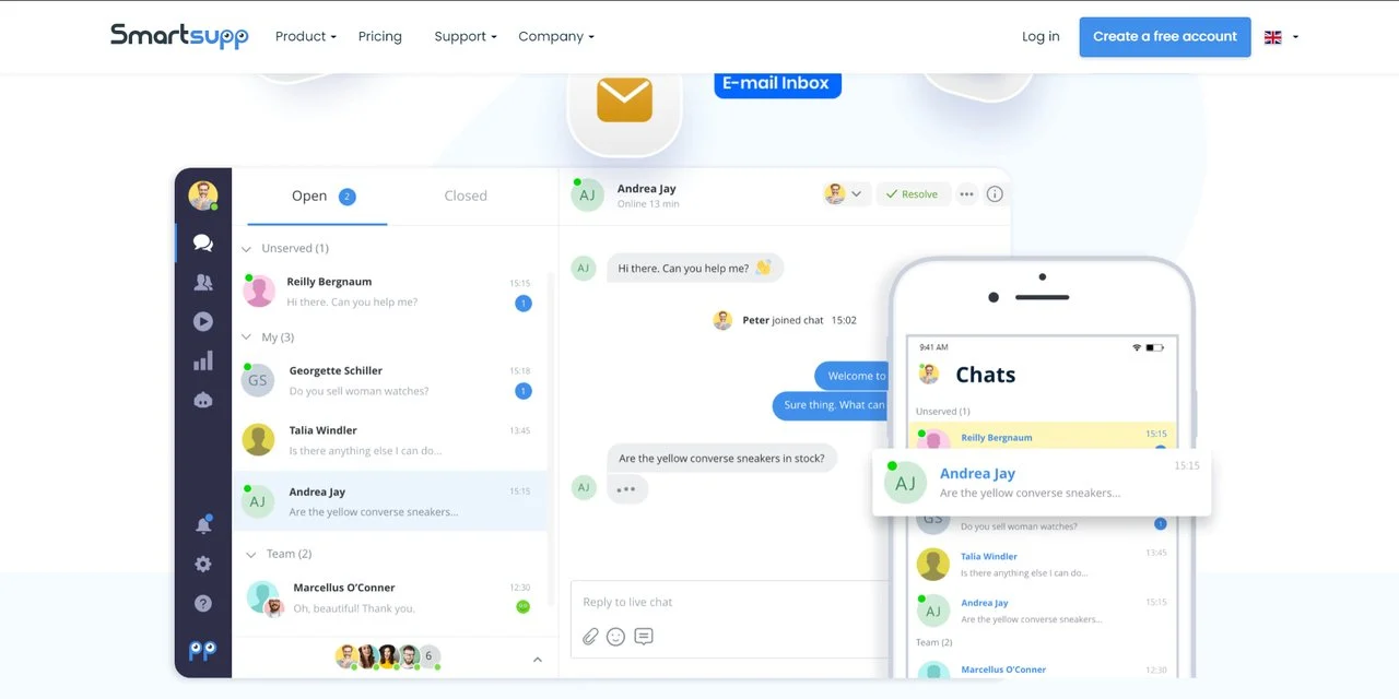 Perangkat lunak obrolan langsung Smartsupp
