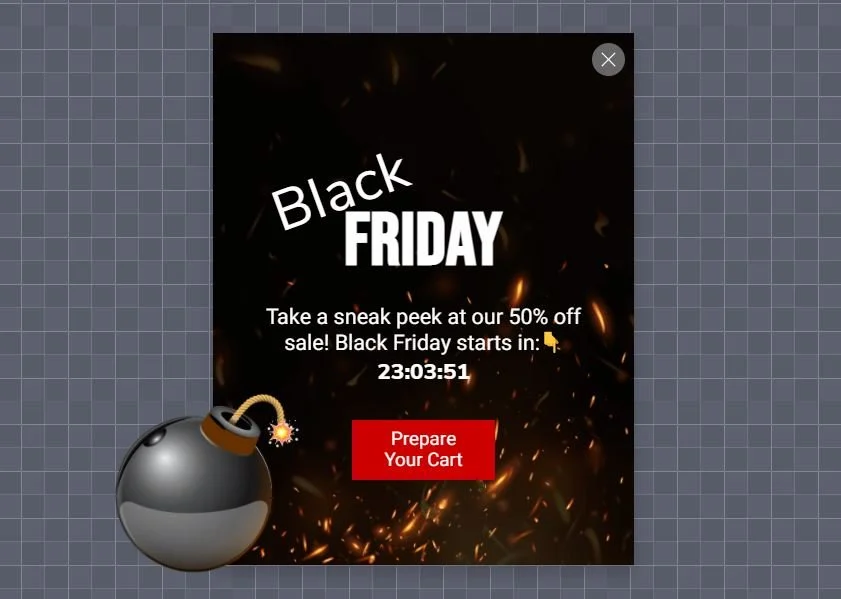 Pop-up del Black Friday