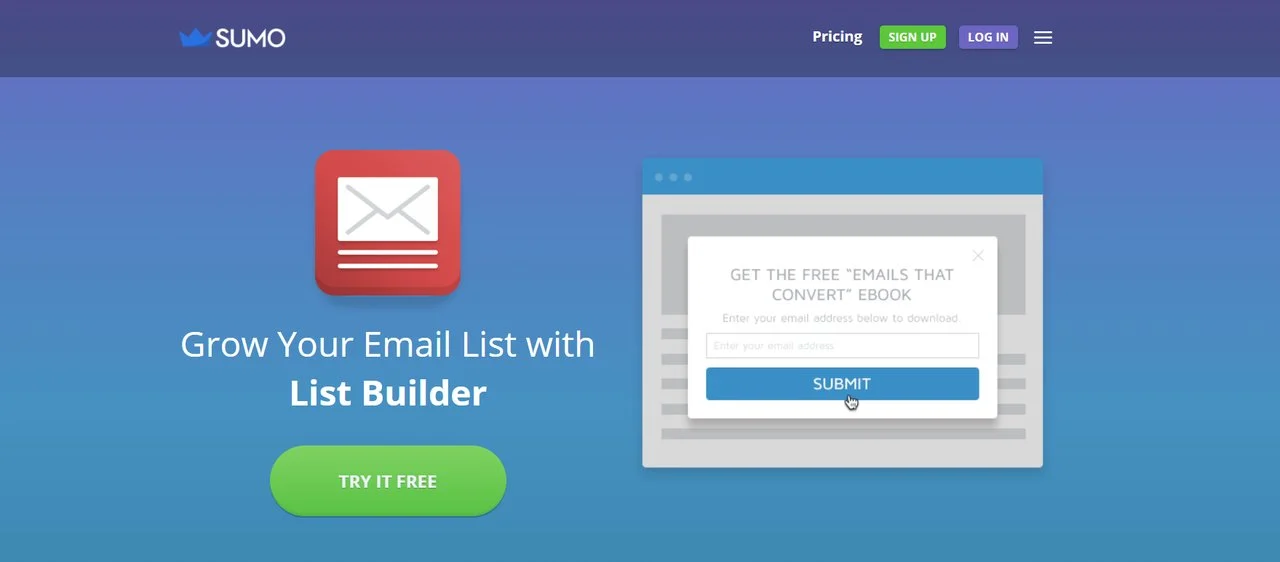 الصفحة الرئيسية لـ Sumo List Builder