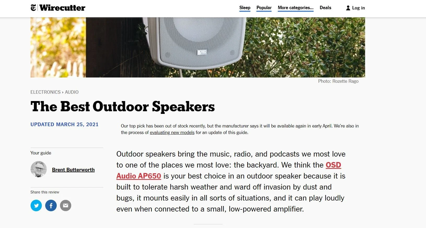 Exemplo de marketing de afiliados do Wirecutter